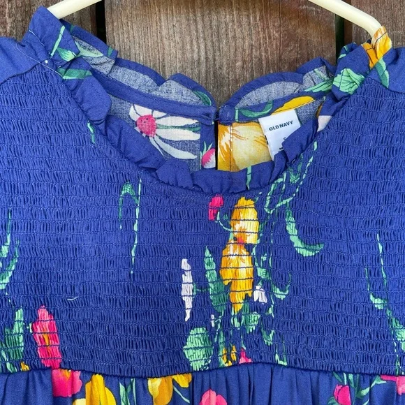 Old Navy Blue Floral Blouse Size Small - Picture 6 of 16